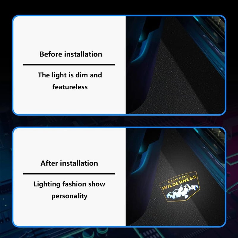 uunonaha 2 pcs Non-Fading LED Car Door Logo Lights Courtesy Projector Laser Welcome Light Ghost Shadow Forester Wilderness Accessories Puddle lamp for Forester Outback(Wilderness-Yellow) - Image 4
